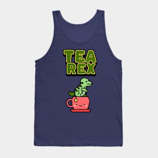 Trex tea rex pun typography tyrannosaurus dinosaur | Morcaworks Tank Top